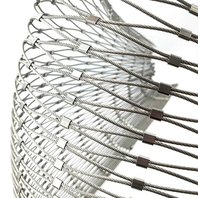 Balustrade Protezione Maglia Ferrule Stile Flessibile Stainless Steel Wire Rope Animal Enclosure Mesh