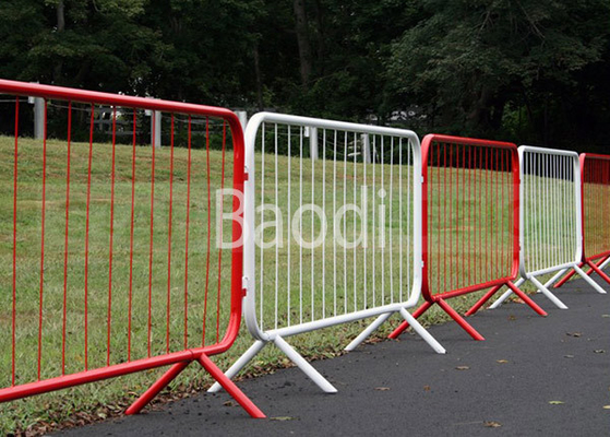 Barriera rivestita di plastica di controllo di folla per il concerto/recinto temporaneo, bianco arancio rosso