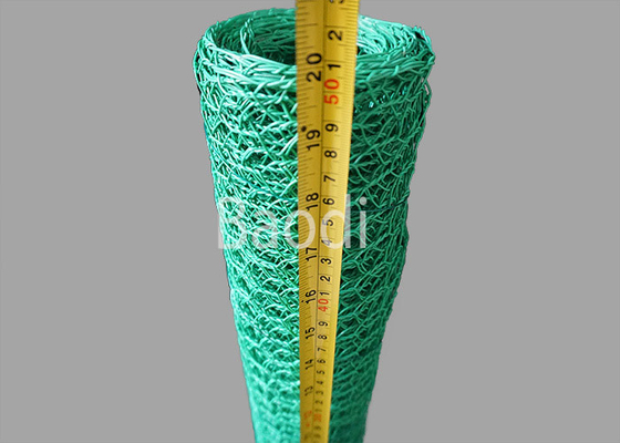 Tessuto a maglia di plastica del cavo di pollo del pollame con la maglia esagonale, PVC verde ricoperto