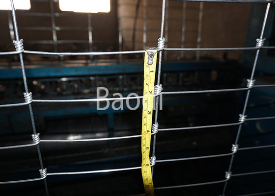 Recinto tessuto galvanizzato immerso caldo del campo, recinto di filo metallico delle pecore con la griglia rettangolare della maglia