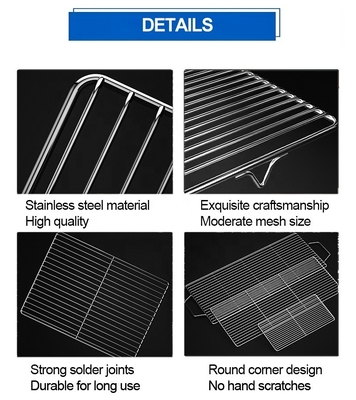 Piano tessuto Barbecue resistente Wire Rack Grill Rack Lunghezza 260 / 300mm Opzione migliore per barbecue e cottura all' aperto
