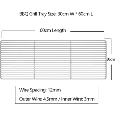 Barbecue Wire Rack Acque resistenti e versatili Cucina per risultati deliziosi 30*60cm L