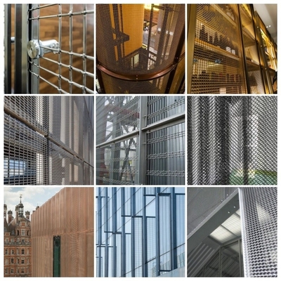 Max 36m lunghezza durevole Decorative Crimped Wire Mesh per applicazioni eleganti Area di apertura 59%