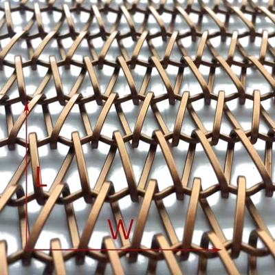 Spazi interni Modern Eleganza Architettonica pannelli di maglia di filo realizzati in rame e ottone con 69,6% di superficie aperta