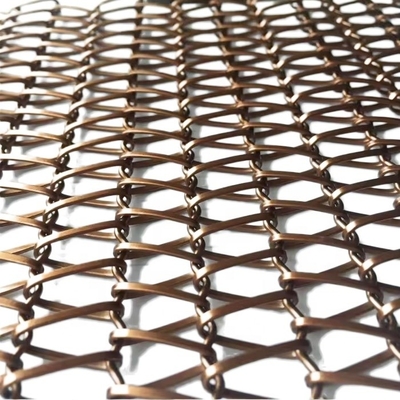 Spazi interni Modern Eleganza Architettonica pannelli di maglia di filo realizzati in rame e ottone con 69,6% di superficie aperta