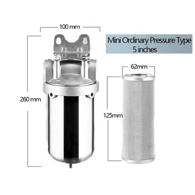 Sistemi di filtrazione dell'acqua residenziale 5&quot; Modular Prefilter in acciaio inossidabile Progettato con stampa 3D