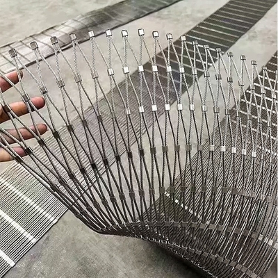 Balustrade Protezione Maglia Ferrule Stile Flessibile Stainless Steel Wire Rope Animal Enclosure Mesh