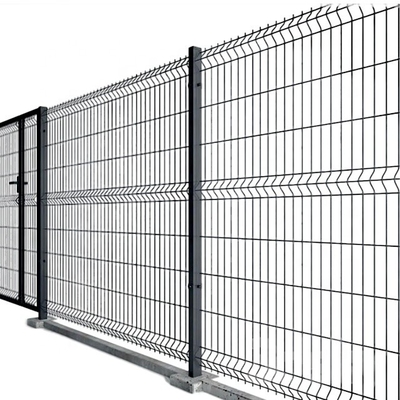 Fence a maglia di filo di ferro con rivestimento in PVC verde diretto 3D curvo